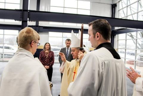 Archbishop Carlson blesses new Wellness Center at St. Pius