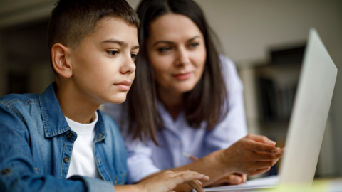 Student learning from home