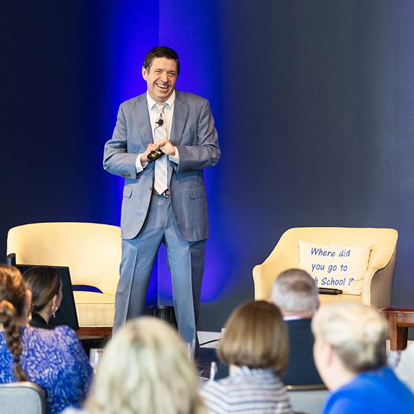 John O' Leary gives a presentation to educational leaders